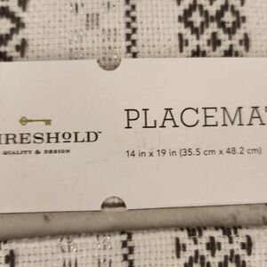 Threshold Gray and Off White Placemat With Silver Design
